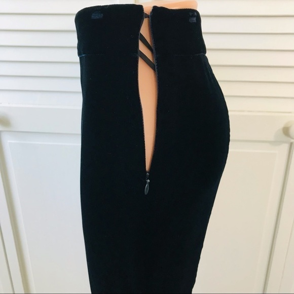 GIORGIO ARMANI Blue Velvet Viscose Blend Trousers Size Large - Picture 6 of 13